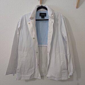 Lauren by Ralph Lauren White Windbreaker with Stowable Hood NWT M Medium